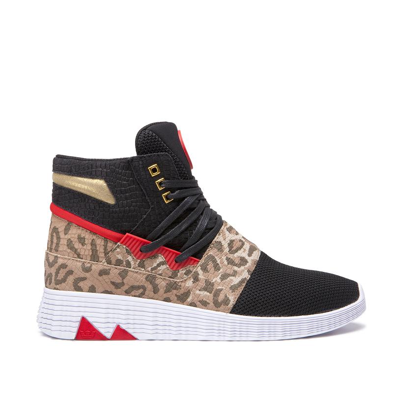 Zapatillas Altas Supra Argentina Hombre - JAGATI Negras / Leopardo (QYAGJ-6154)